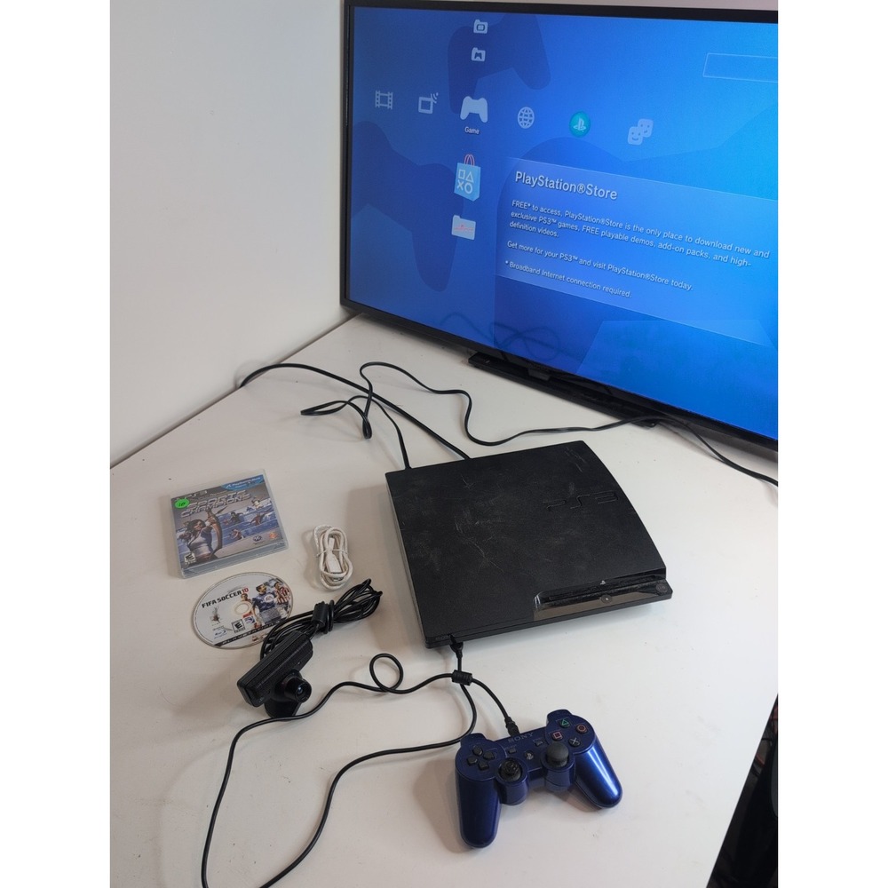 Sony PlayStation 3 PS3 Slim Console 320GB (2501B) w/Controller & Cables Working!